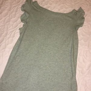 Sea foam green ruffle sleeve tee